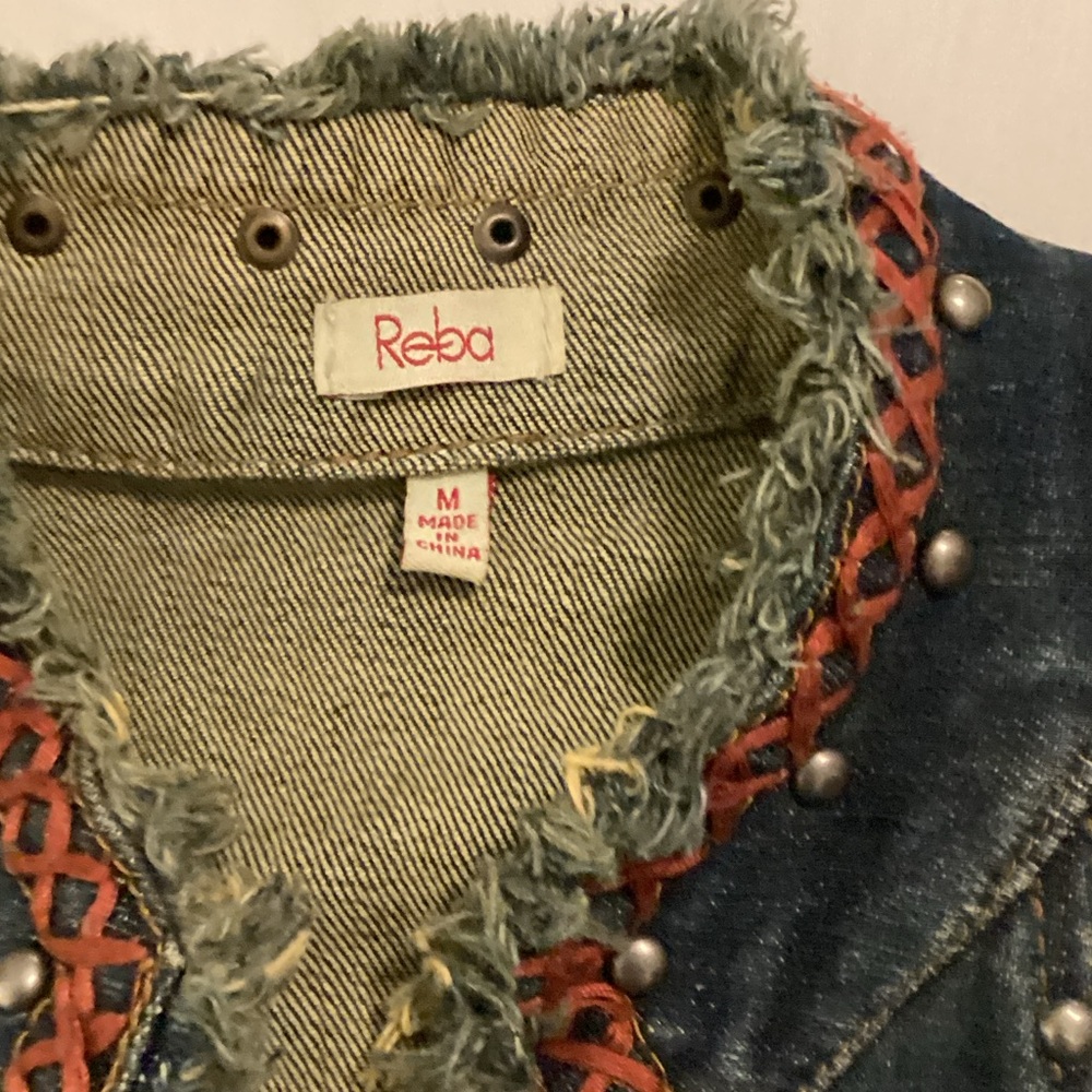 Reba Blue Denim Jacket with Red Details